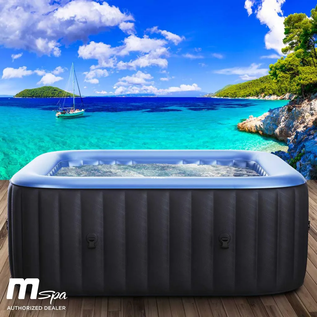 Whirlpool aufblasbar BRAST MSpa Tekapo für 6 Personen 185x185cm In-Outdoor Pool 132 Massagedüsen Energiespar